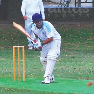 playing in artificial cricket pitch